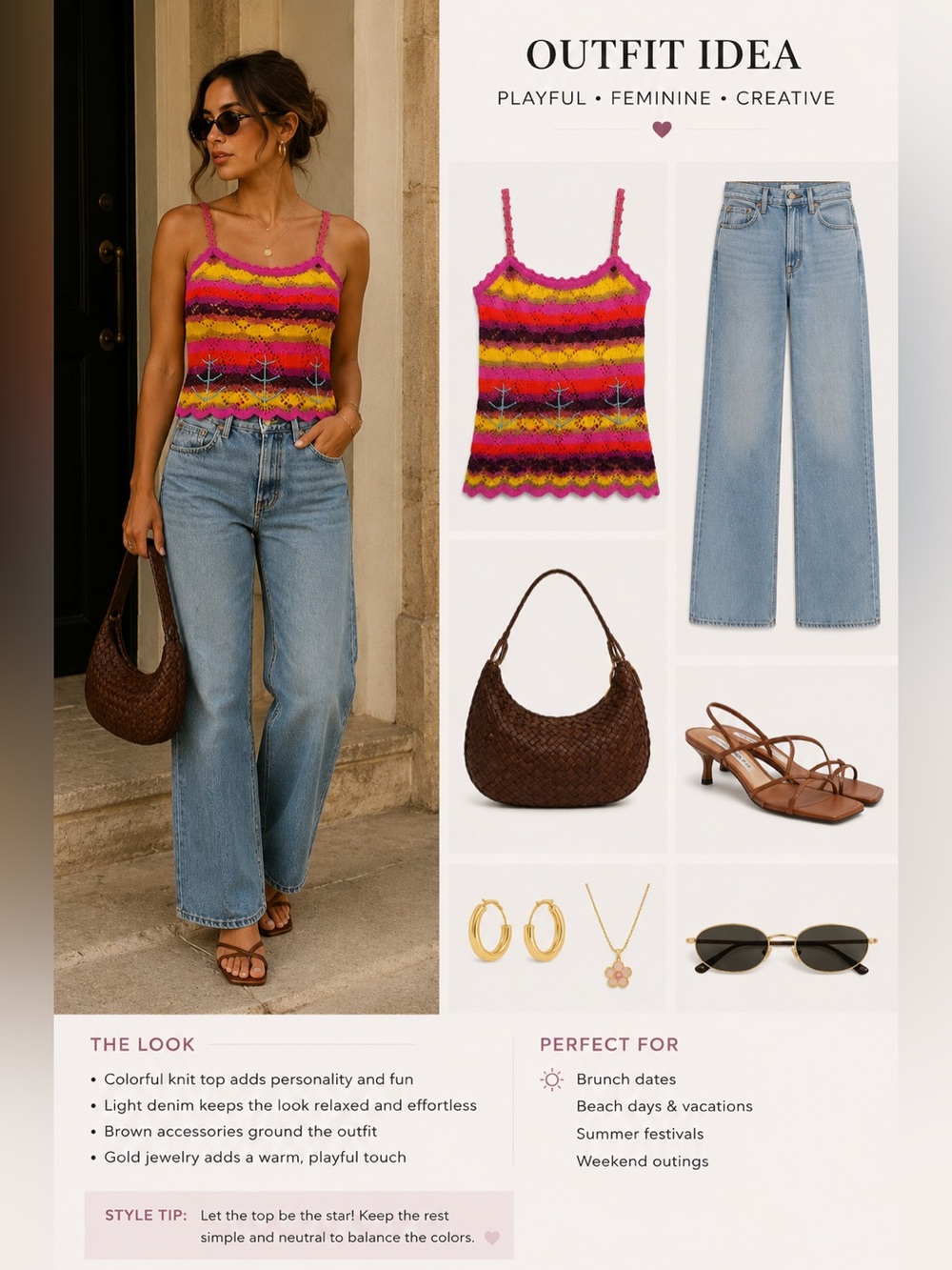 Christian Lacroix Multicolor Striped Lace Tank with Embroidered Detail